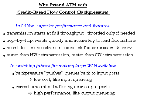 Why Extend ATM with Credit-Based Flow Control